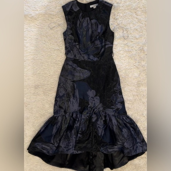 NWOT Kay Unger Beatrix Belted Floral High-Low Cocktail Dress sz 2 - Picture 2 of 6